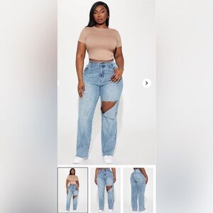 New Fashion Nova Light Blue Straight Leg Jeans